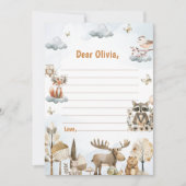 Woodland誕生日タイムカプセルノートメッセージカード 招待状 (正面)