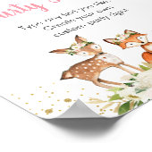 Woodland赤面フローラ編集可能パーティー記号 ポスター (角)