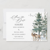 Woodland 素朴 Country日付を保存 招待状 (正面)