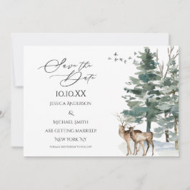 Woodland 素朴 Country日付を保存 招待状