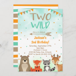 Woodland 2nd Birthday Invitation, Two Wild Invite 招待状