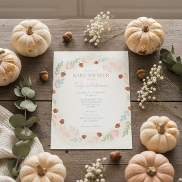 Woodland Acorn Baby Shower Invitation 招待状