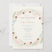 Woodland Acorn Baby Shower Invitation 招待状 (正面)
