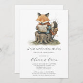 Woodland Adventure Baby Shower 招待状 (正面/裏面)