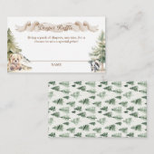 Woodland Adventure Oh Boy Baby Shower Diaper エンクロージャーカード (正面/裏面)