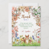 Woodland Animalありがとうございました サンキューカード (裏面)