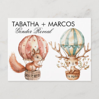 Woodland Animal Baby Reveal Game DIY Scratch Cards 案内ポストカード