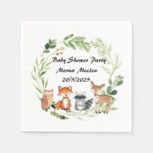 woodland animal  baby shower design スタンダードカクテルナプキン (正面)