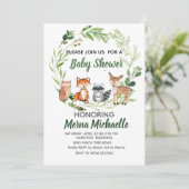woodland animal  baby shower invitation 招待状 (スタンド正面)