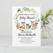 woodland animal baby shower invitation 招待状 (スタンド正面)