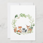 woodland animal baby shower invitation 招待状 (裏面)