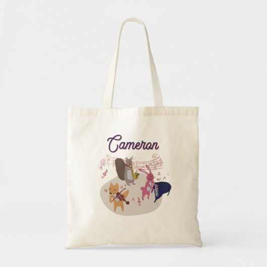 Woodland Animal Band Personalized Tote Bag トートバッグ (正面)