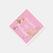 Woodland Animal Birthday Party スタンダードカクテルナプキン (角)