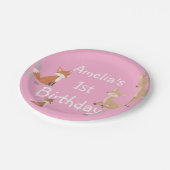  Woodland Animal Birthday Party  ペーパープレート (アングル)