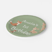  Woodland Animal Birthday Party  ペーパープレート (アングル)
