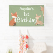 Woodland Animal Birthday Party Banner 横断幕 (インサイチュ)