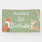  Woodland Animal Birthday Party  Banner 横断幕 (横)