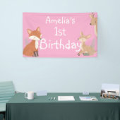  Woodland Animal Birthday Party  Banner 横断幕 (トレードショー)