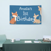  Woodland Animal Birthday Party  Banner 横断幕 (トレードショー)