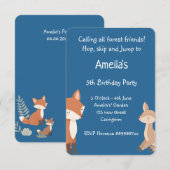  Woodland Animal Birthday Party Invitation 案内状 (正面/裏面)