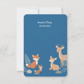  Woodland Animal Birthday Party Invitation 案内状 (裏面)
