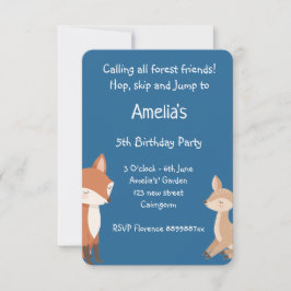 Woodland Animal Birthday Party Invitation 案内状