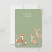 Woodland Animal Birthday Party Invitation 案内状 (裏面)