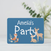  Woodland Animal Birthday Party Invitation 案内状 (スタンド正面)