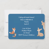  Woodland Animal Birthday Party Invitation 案内状 (裏面)