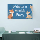 Woodland Animal Birthday Party Welcome Banner 横断幕 (トレードショー)