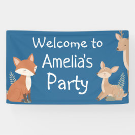 Woodland Animal Birthday Party Welcome Banner 横断幕