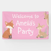 Woodland Animal Birthday Party Welcome Banner 横断幕 (横)