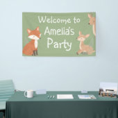 Woodland Animal Birthday Party Welcome Banner 横断幕 (トレードショー)