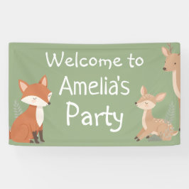 Woodland Animal Birthday Party Welcome Banner 横断幕