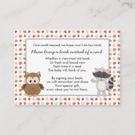Woodland Animal Book Request / baby shower insert エンクロージャーカード