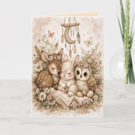 Woodland Animal Custom Friendship Greeting Card カード
