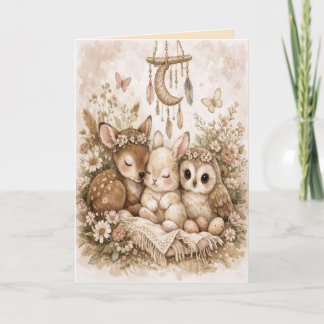 Woodland Animal Custom Friendship Greeting Card カード
