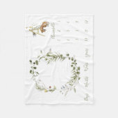 Woodland Animal Letter Aベビーマイルストーン フリースブランケット (正面)