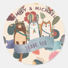 Woodland Animal Stickers for Friends, Envelopes ラウンドシール