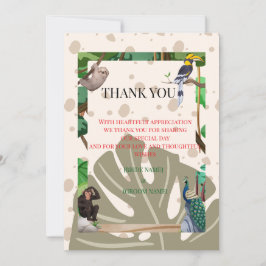 Woodland Animal Wedding Thank You Card サンキューカード