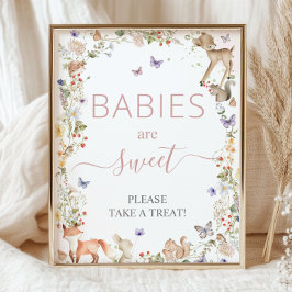 Woodland Animal Wildflower Baby Shower Sweet Treat フォトプリント