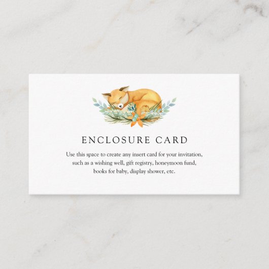 Woodland Animalsキツネ囲いカード エンクロージャーカード (正面)