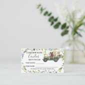 Woodland Animalsキャンディーの数ベビーシャワーカード プレイスカード (スタンド正面)