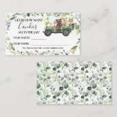 Woodland Animalsキャンディーの数ベビーシャワーカード プレイスカード (正面/裏面)