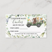 Woodland Animalsキャンディーの数ベビーシャワーカード プレイスカード (正面)