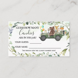 Woodland Animalsキャンディーの数ベビーシャワーカード プレイスカード