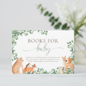 Woodland Animalsホワイトブックリクエストカード 招待状 (スタンド正面)