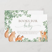 Woodland Animalsホワイトブックリクエストカード 招待状 (正面/裏面)