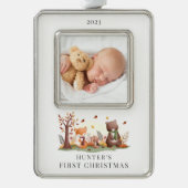 Woodland Animals写真最初 シルバープレートフレームオーナメント (正面)