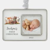 Woodland Animals写真最初 シルバープレートフレームオーナメント (正面)